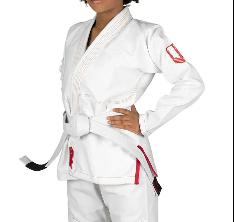 Female BJJ Gi with Red Stitching