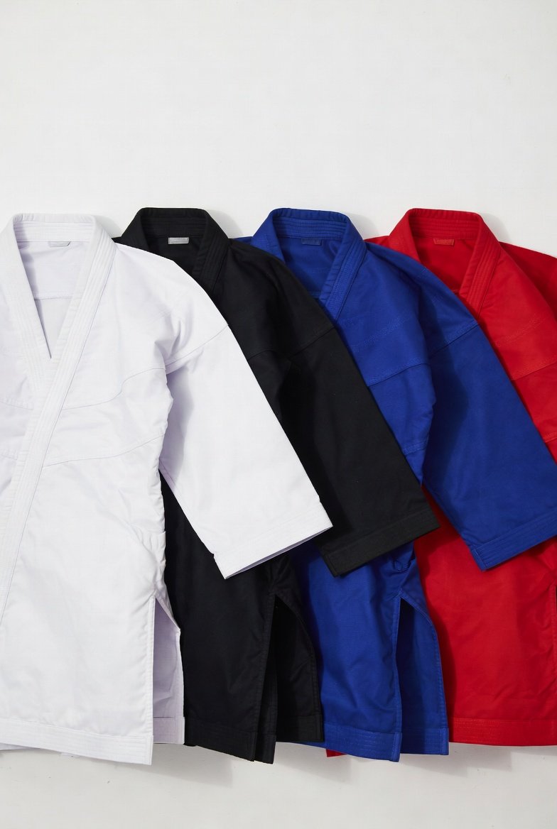 Karate uniforms in multiple colors